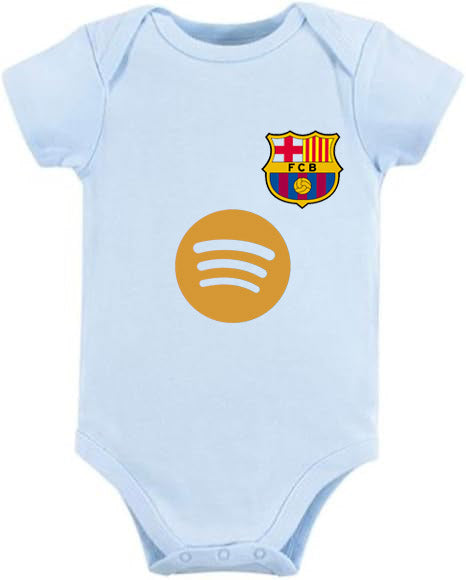 FC Barcelona body del bebe , con nombre y numero del bebe FCB