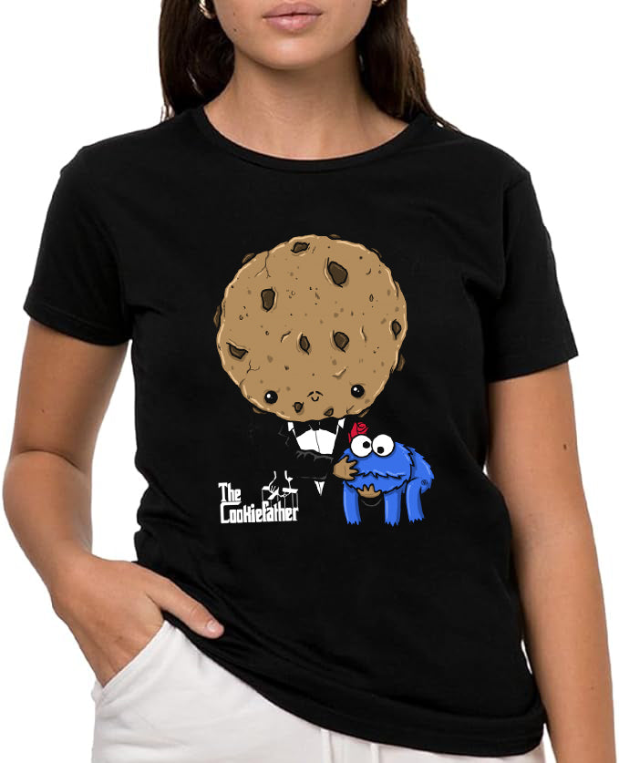 The Cookie father Camiseta de Manga Corta, 100% Algodón, Ropa Unisex para Hombres y Mujeres en 7 Tallas, Camiseta Negra, Modelo The Cookie father, camiseta graciosa