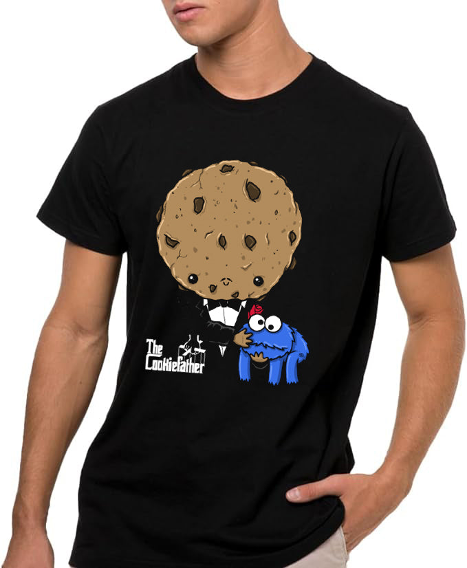 The Cookie father Camiseta de Manga Corta, 100% Algodón, Ropa Unisex para Hombres y Mujeres en 7 Tallas, Camiseta Negra, Modelo The Cookie father, camiseta graciosa