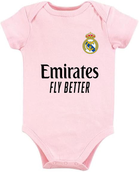 real Madrid body del bebe, personalízalo real Madrid con el nombre del bebe