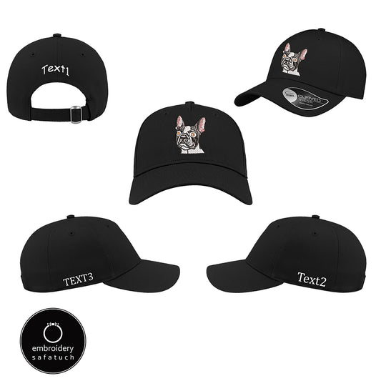 GORRA de Perro FRENCHIE BULLDOG FRANCES, BULLDOG CAP, GORRA CON BORDADO DE  BULLDOG