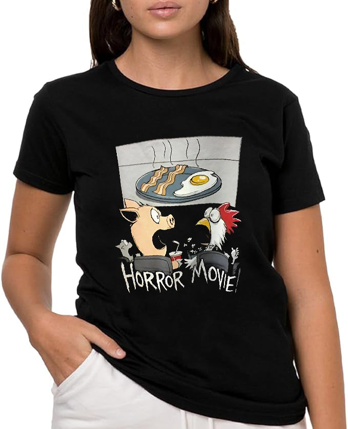 Horror Movie Camiseta de Manga Corta, 100% Algodón, Ropa Unisex para Hombres y Mujeres en 7 Tallas, Camiseta Negra, Modelo Horror Movie