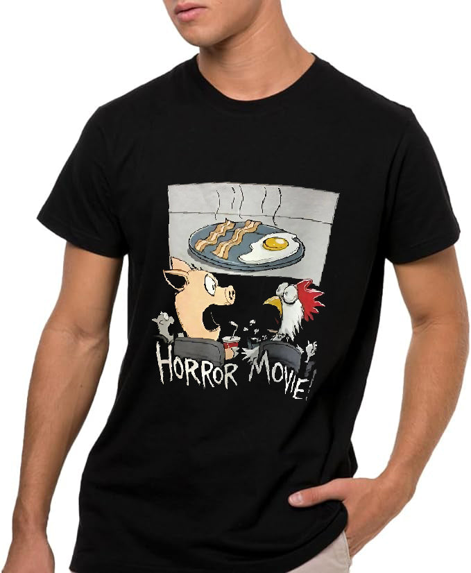 Horror Movie Camiseta de Manga Corta, 100% Algodón, Ropa Unisex para Hombres y Mujeres en 7 Tallas, Camiseta Negra, Modelo Horror Movie