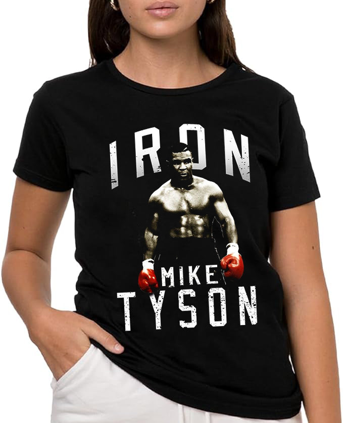 Camiseta de Tyson, Tyson  Camiseta de Manga Corta, 100% Algodón, Ropa Unisex para Hombres y Mujeres en 7 Tallas, Camiseta Negra, Modelo iron Tyson