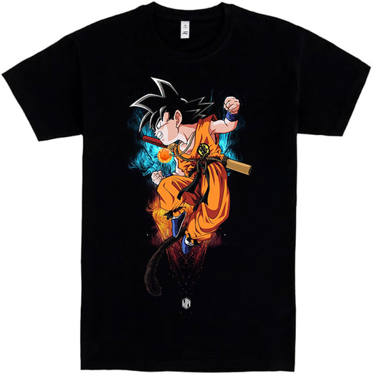 Camiseta de Manga Corta, 100% Algodón, Ropa Unisex para Hombres y Mujeres en  7 Tallas, Camiseta Negra, Modelo dragón, bola de dragón