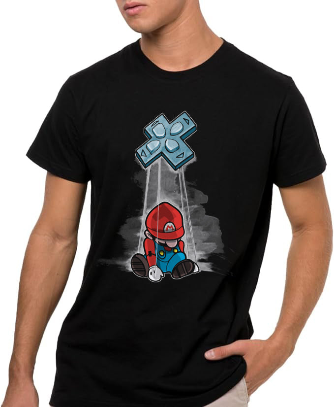 Mario control  Camiseta de Manga Corta, 100% Algodón, Ropa Unisex para Hombres y Mujeres en 7 Tallas, Camiseta Negra, Modelo Mario control , camiseta graciosa