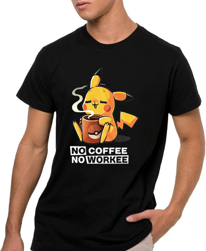 Camiseta de Manga Corta, 100% Algodón, Ropa Unisex para Hombres y Mujeres en 7 Tallas, Camiseta Negra, Modelo picacho, café energe